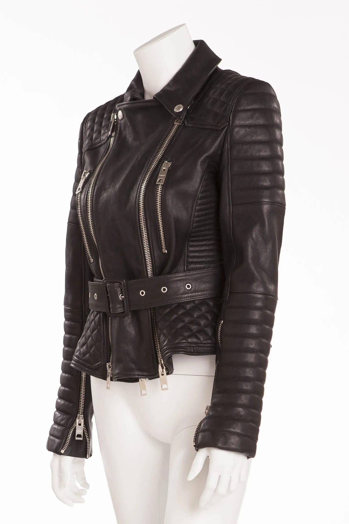Burberry - Black Leather Quilted Jacket - IT 44