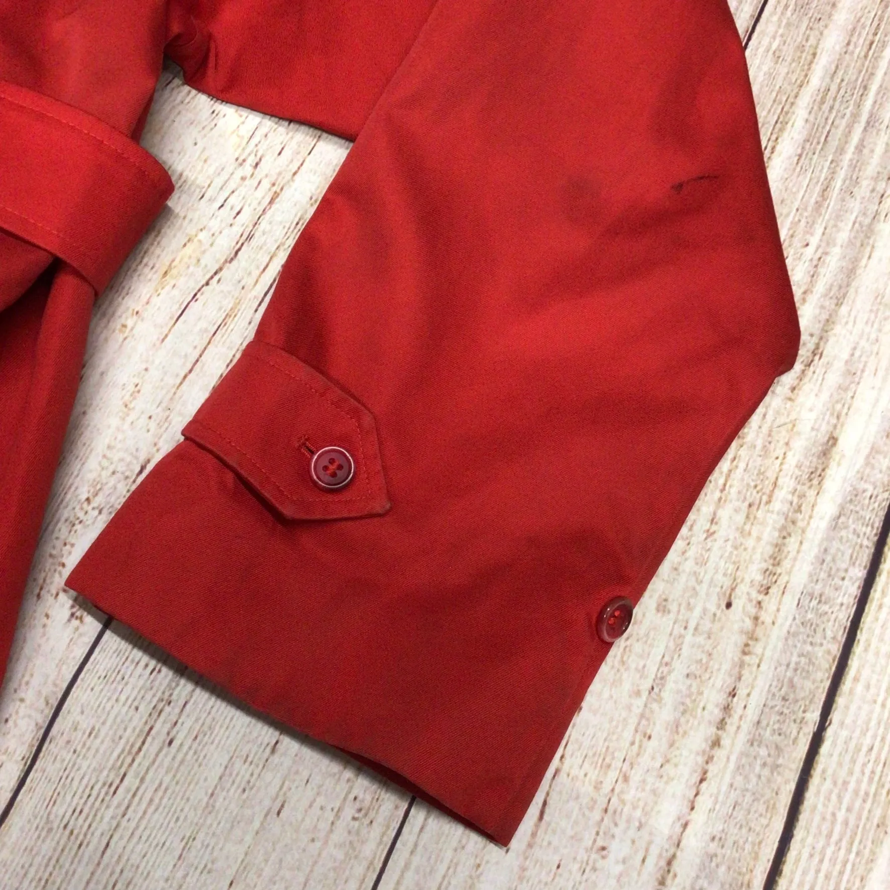 Burberrys Red Trench Coat w/Removable Wool Lining Size 12 Regular