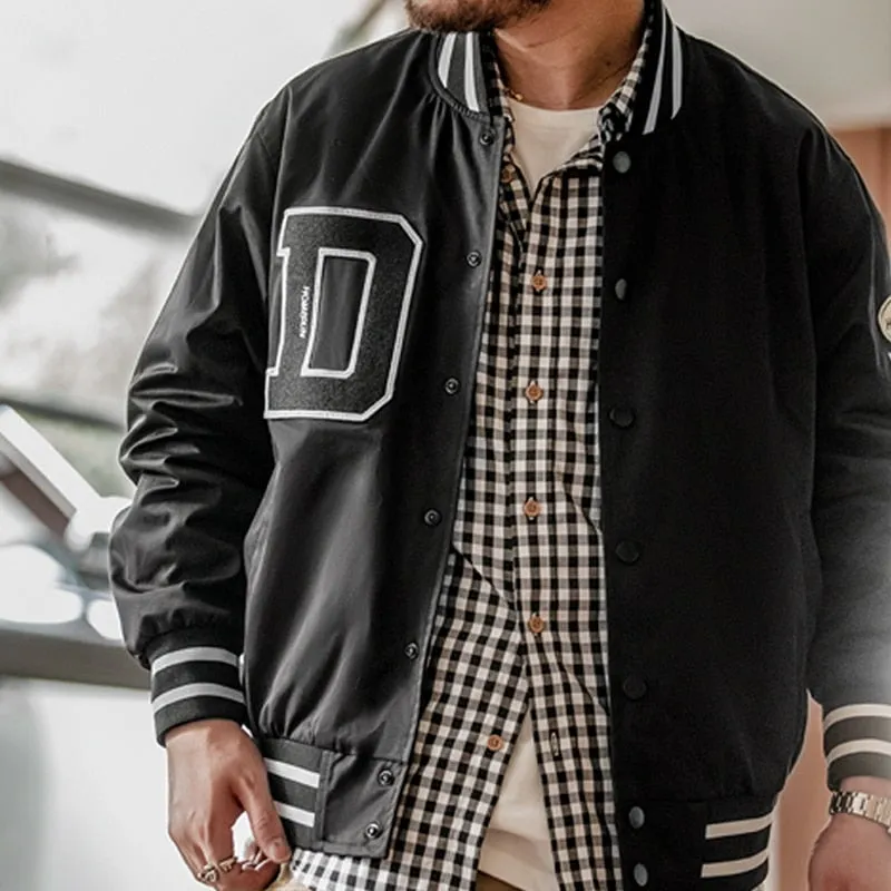 Casual Black Baseball Bomber Jackets
