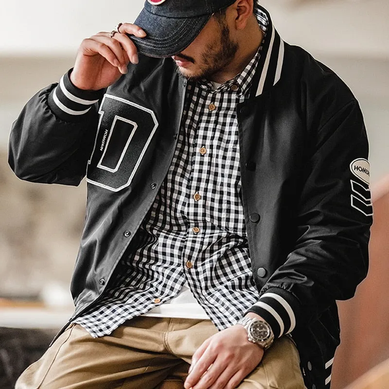 Casual Black Baseball Bomber Jackets