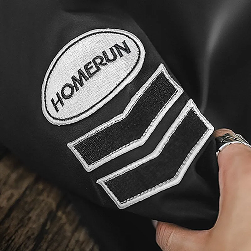 Casual Black Baseball Bomber Jackets