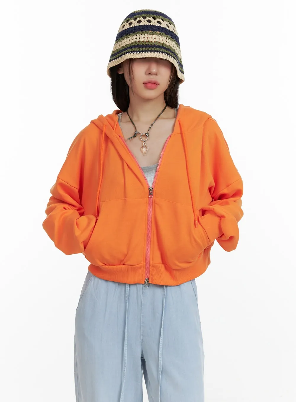 Crop Zip-Up Hoodie OL408