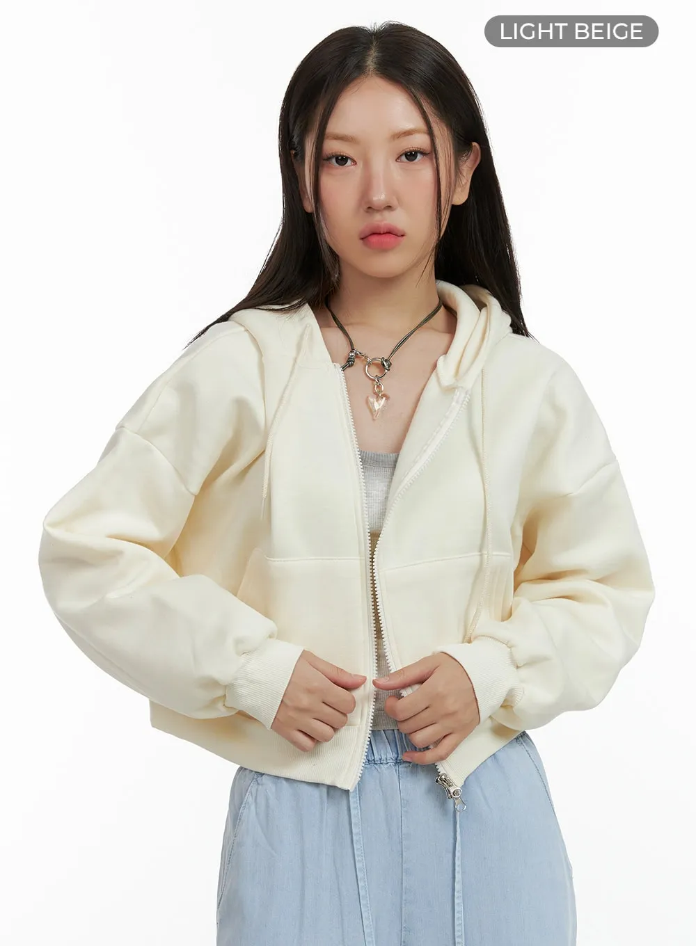 Crop Zip-Up Hoodie OL408