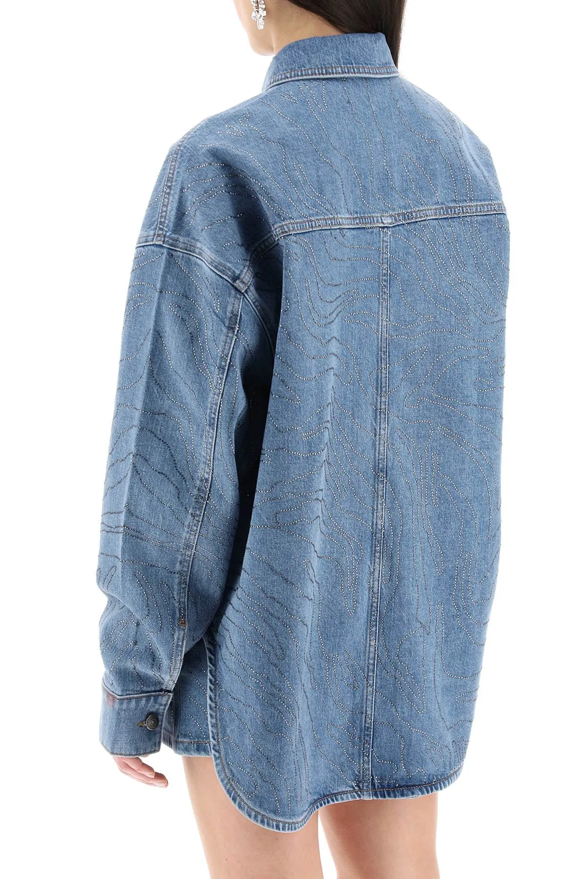 denim overshirt with rhin