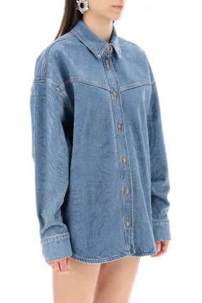 denim overshirt with rhin