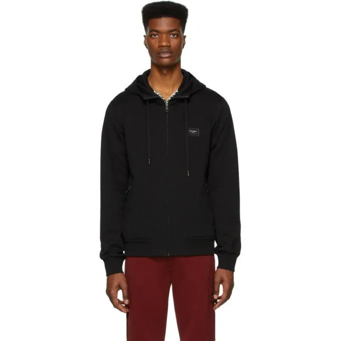 Dolce and Gabbana Black Scuro Zip-Up Hoodie