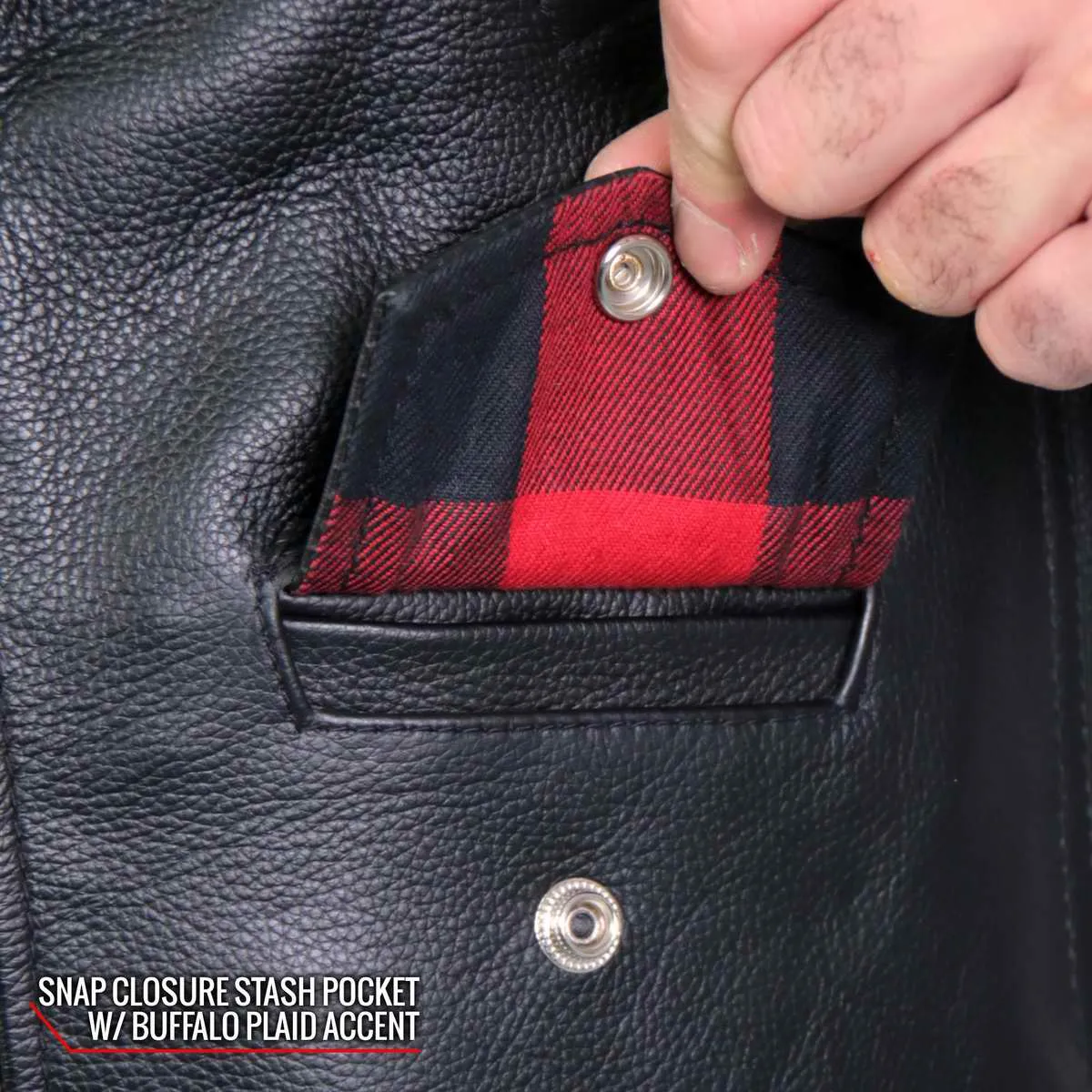 Hot Leathers JKM2001 Mens Black Skull And Crossbones' Motorcycle Leather Jacket