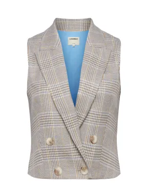 Ivory and Natural Fable Double Breasted Vest