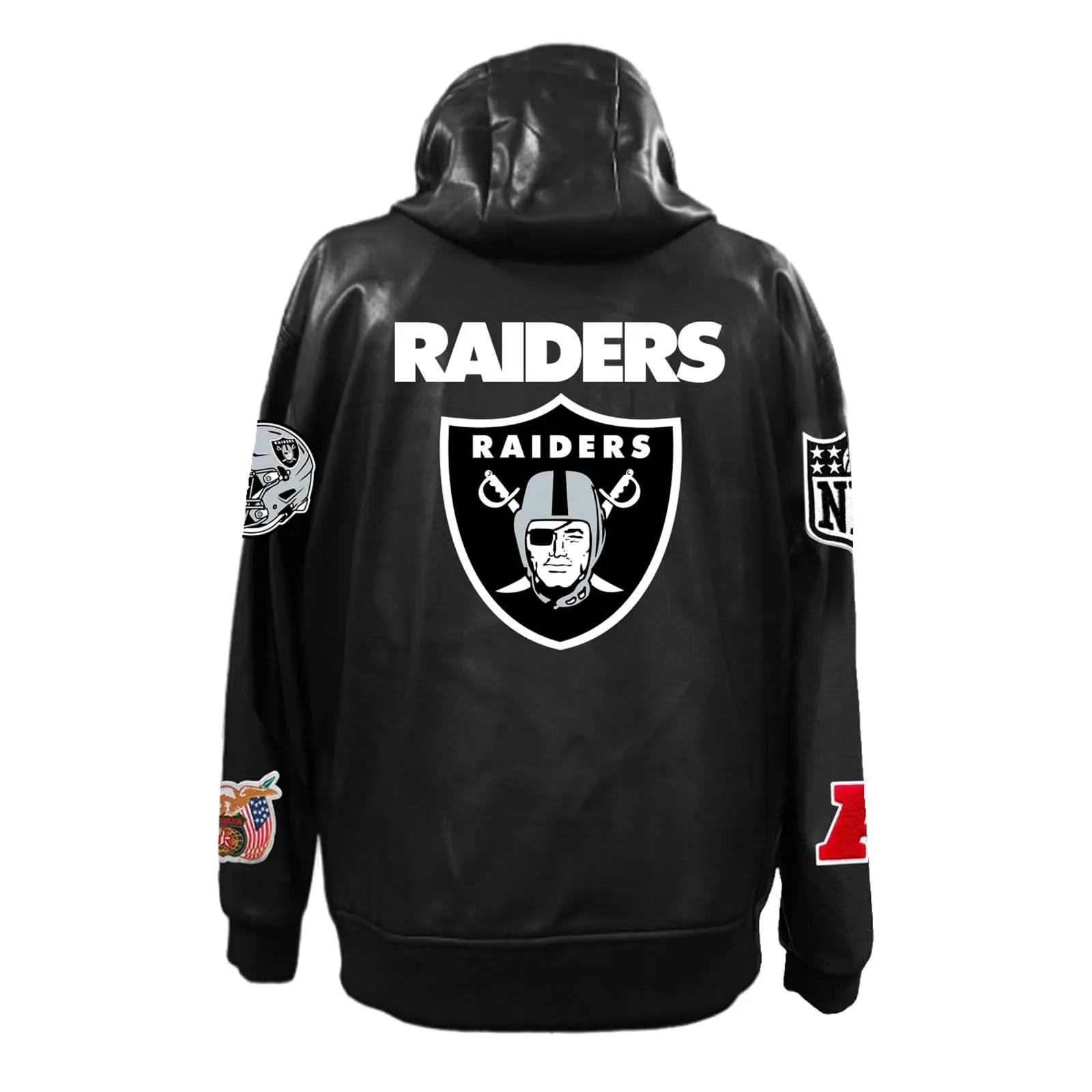 LAS VEGAS RAIDERS LIGHTWEIGHT VEGAN ZIP-UP HOODED JACKET