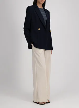 Loro Piano Double Breasted Blazer in Navy Blue
