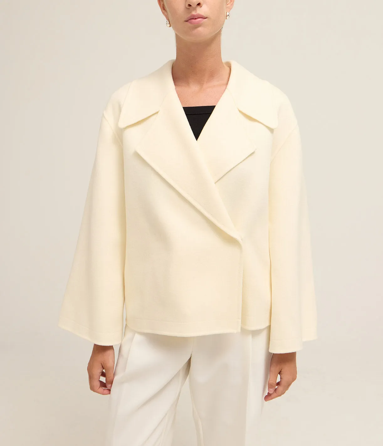Malika 100% Wool Jacket in Ecru