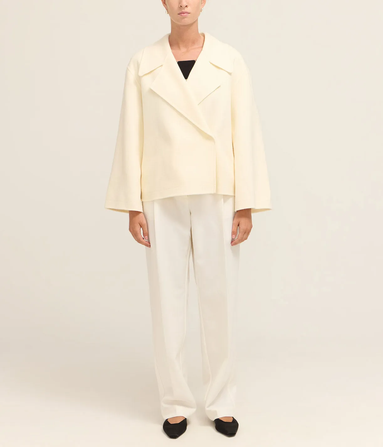 Malika 100% Wool Jacket in Ecru