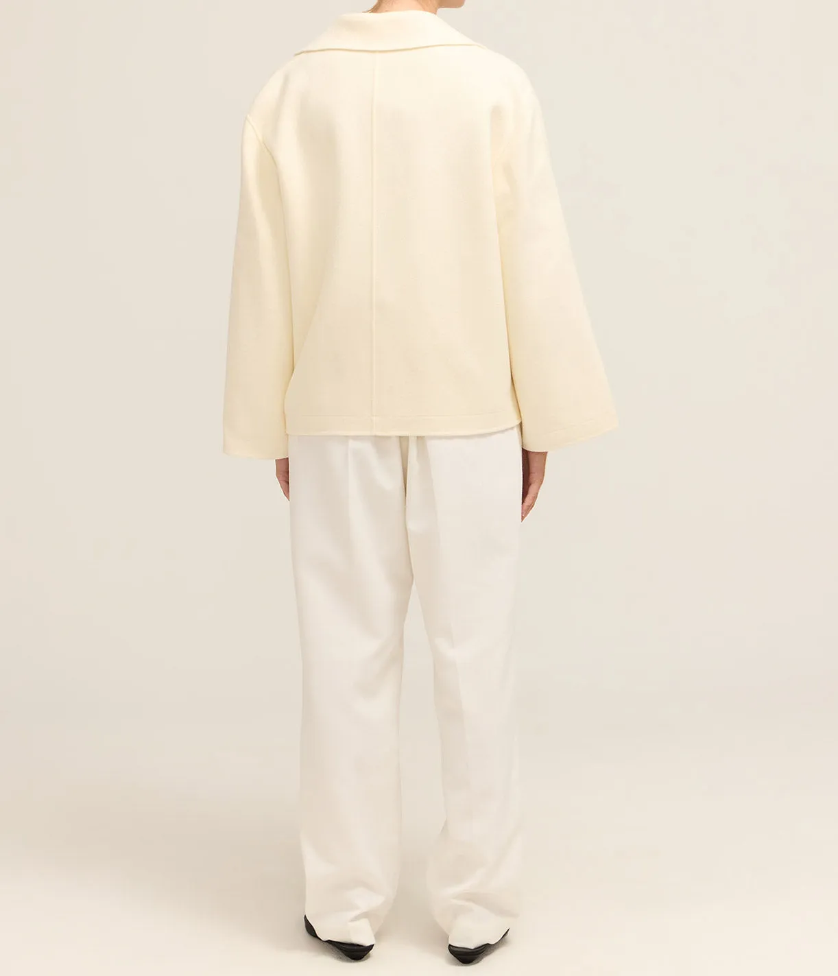 Malika 100% Wool Jacket in Ecru