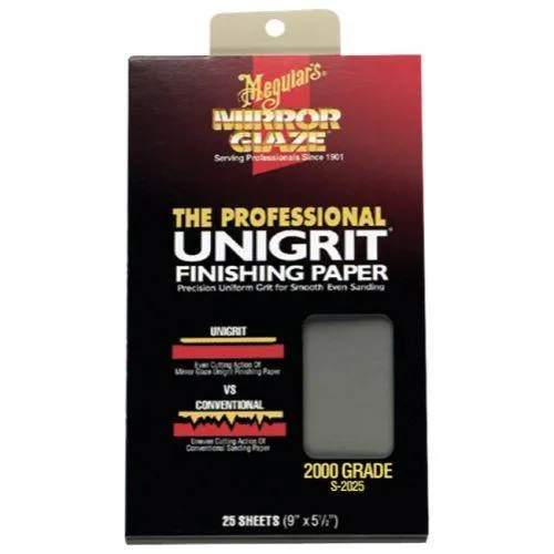 MEGUIAR'S | Mirror Glaze Unigrit Finishing Paper - Pack of 25 Sheets