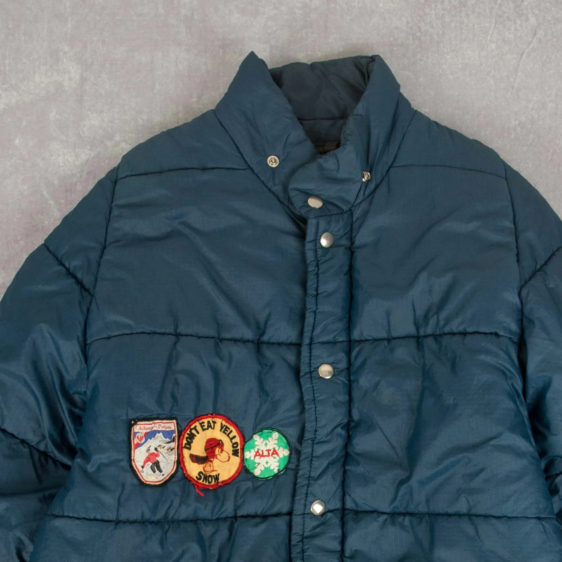 MEN'S VINTAGE 1980S PATCH QUILTED JACKET - MEDIUM