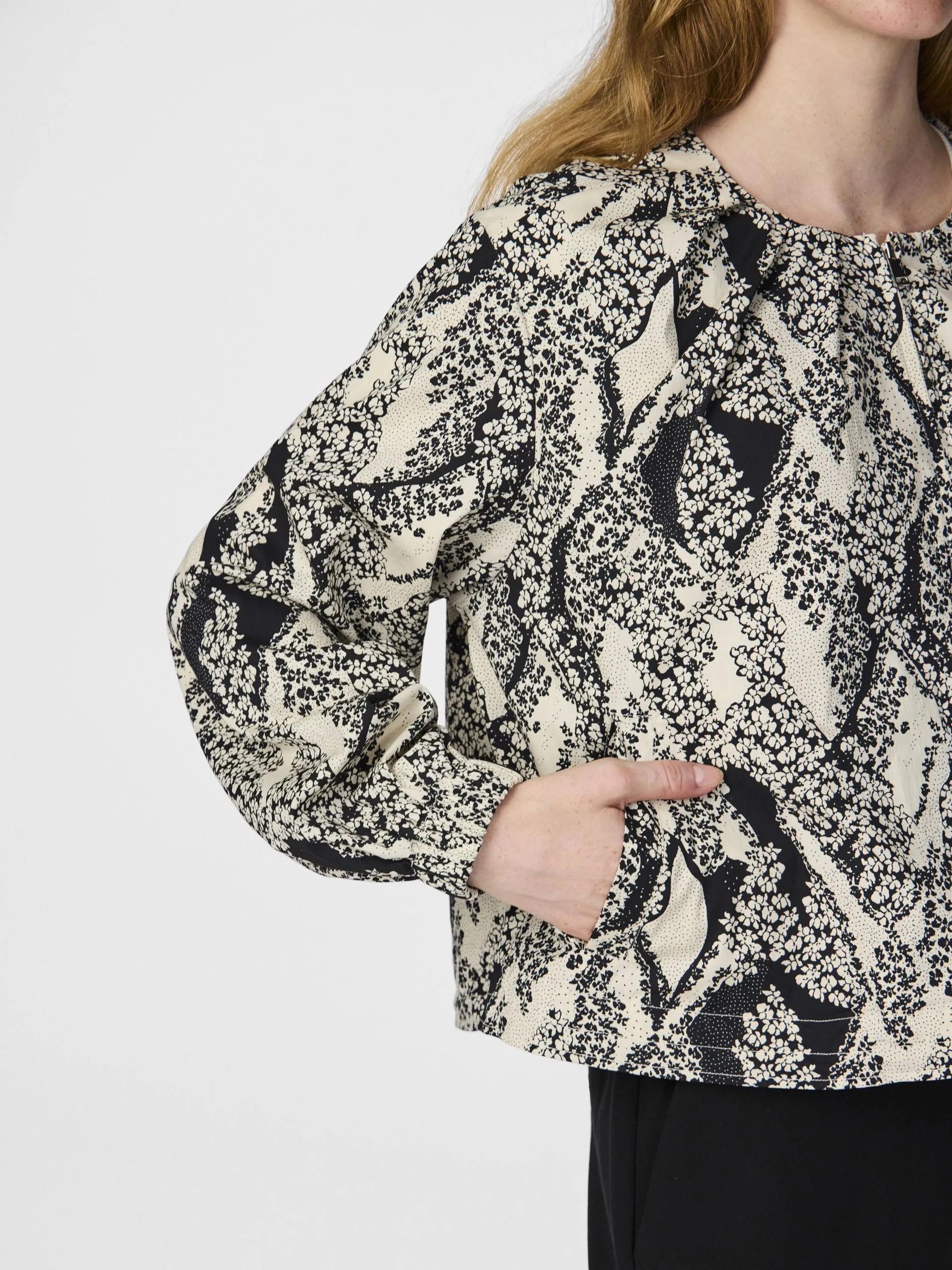 Mera Bomber Jacket - Black & Cream