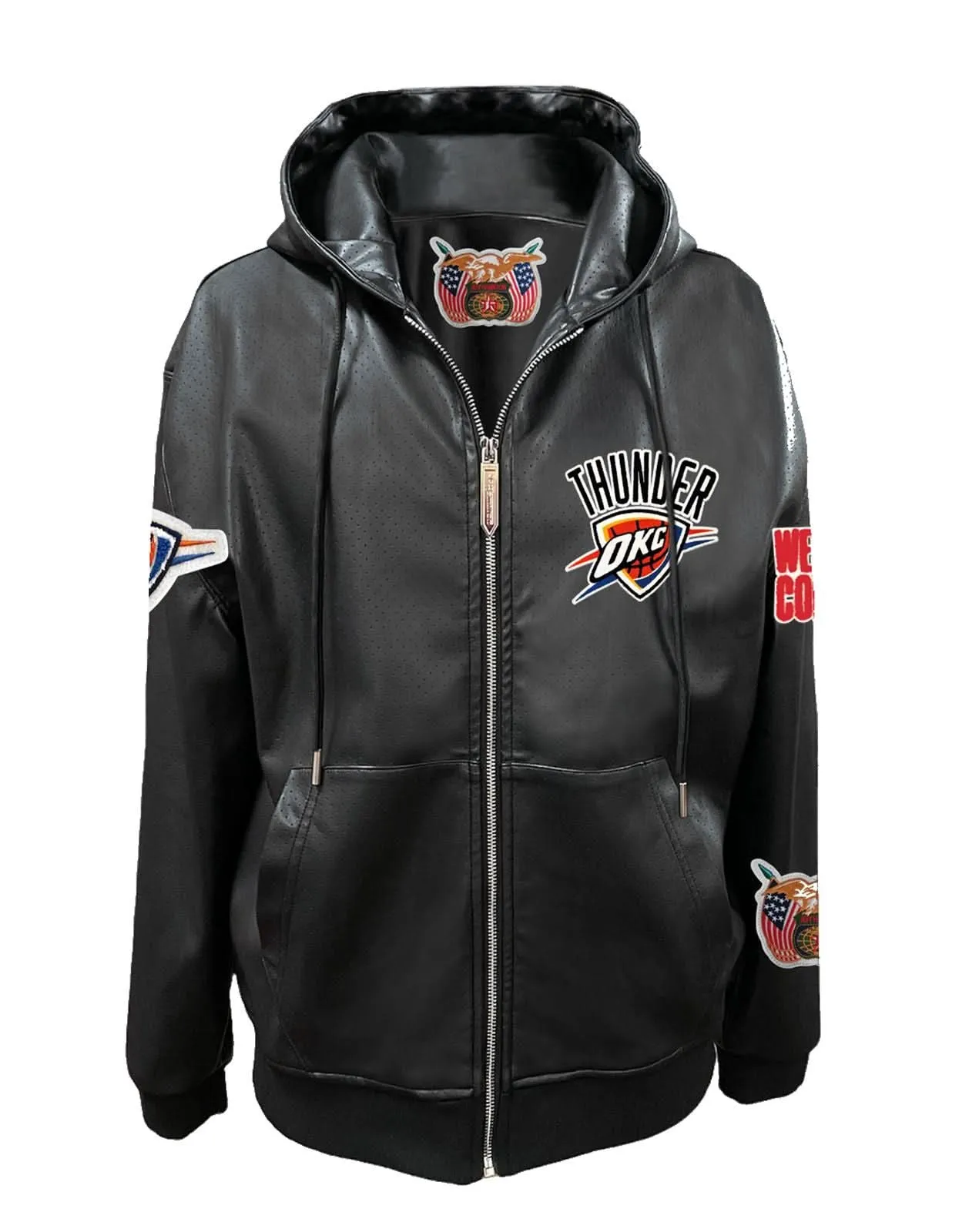OKLAHOMA CITY THUNDER LIGHTWEIGHT VEGAN ZIP-UP HOODED JACKET