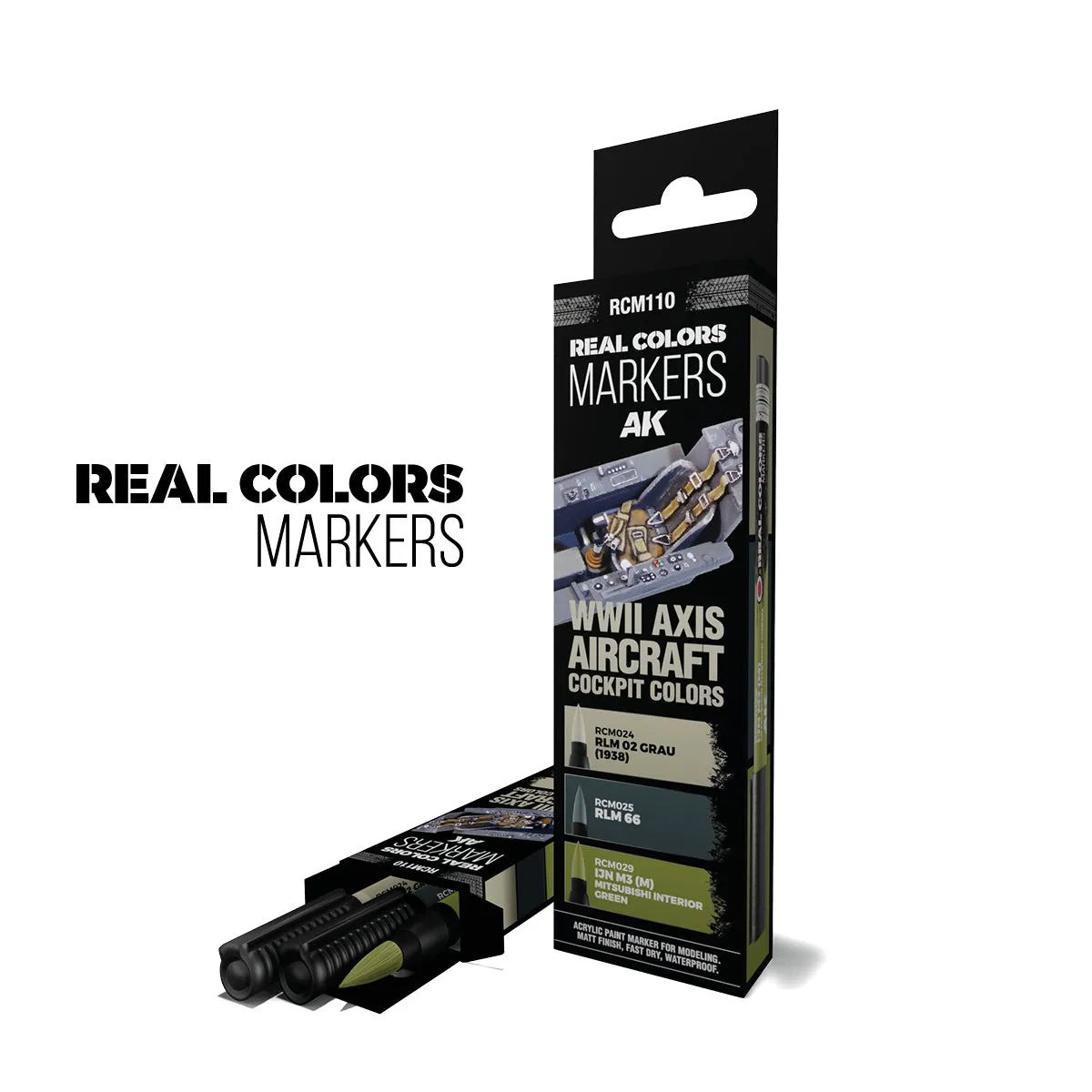 RCM110 Real Colors Markers - WWII Axis Aircraft Cockpit RC Markers Set (Pack Of 3)