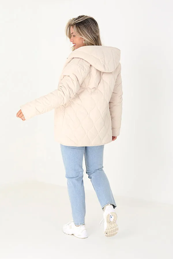 REVERSIBLE ONION QUILTED JACKET WITH BORG LINING
