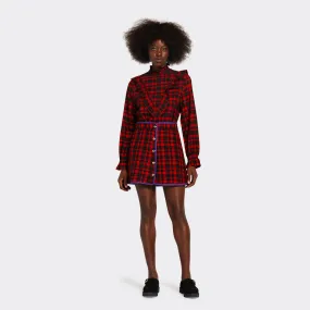 Reversible Quilted Mini Skirt Maasai Red & Black