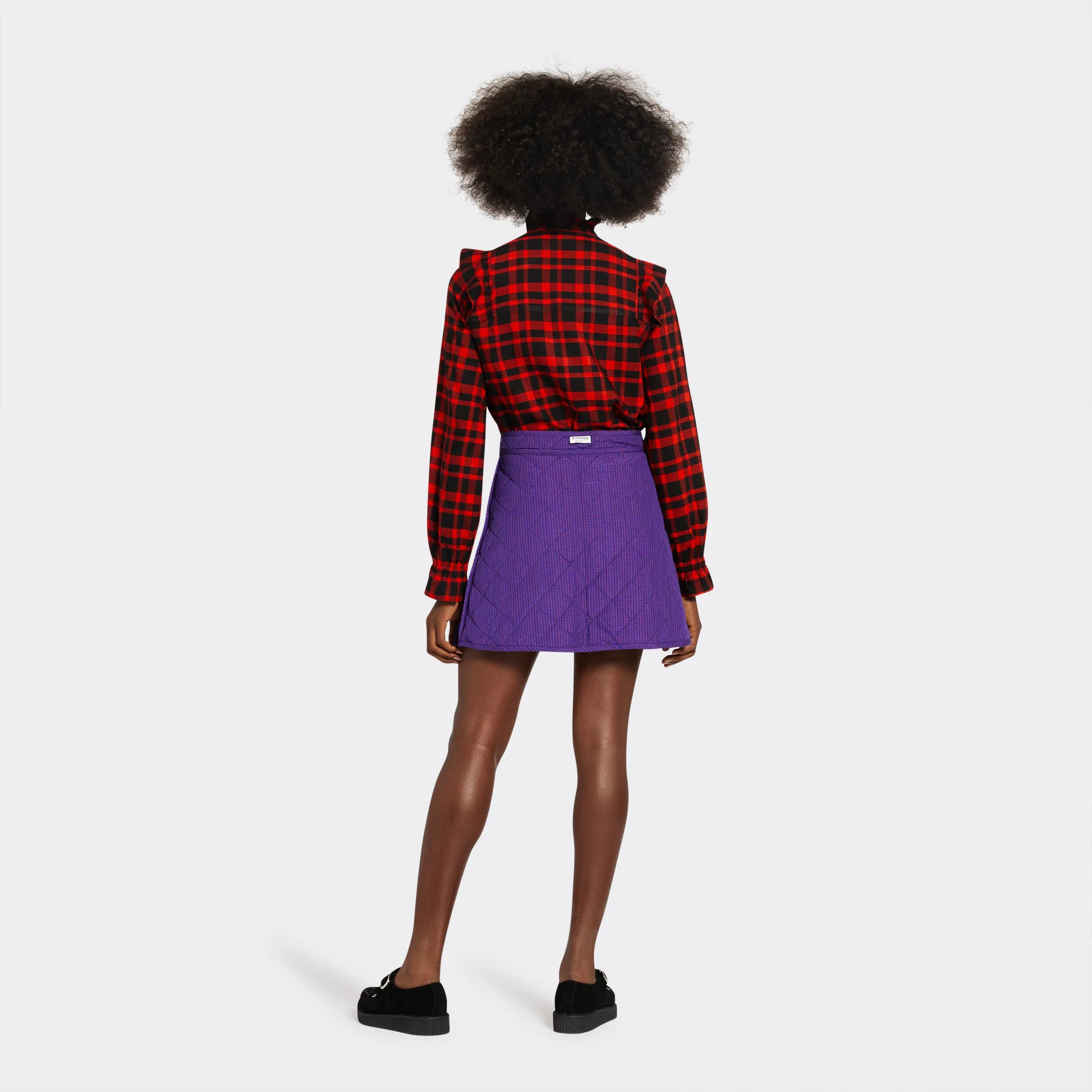 Reversible Quilted Mini Skirt Maasai Red & Black