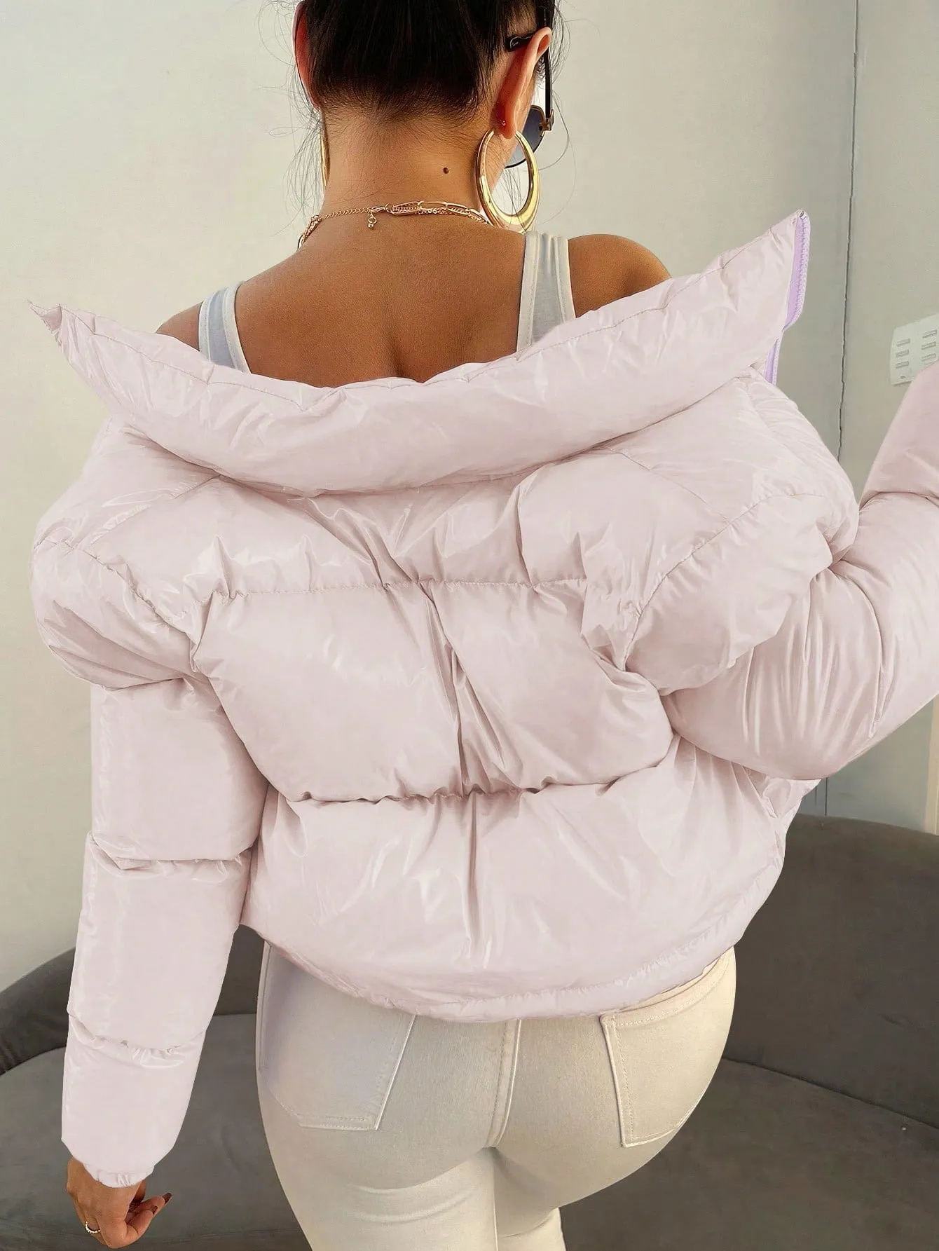 Solid Zip Front Puffer Coat FW23