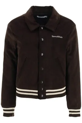 Sporty rich corduroy varsity jacket