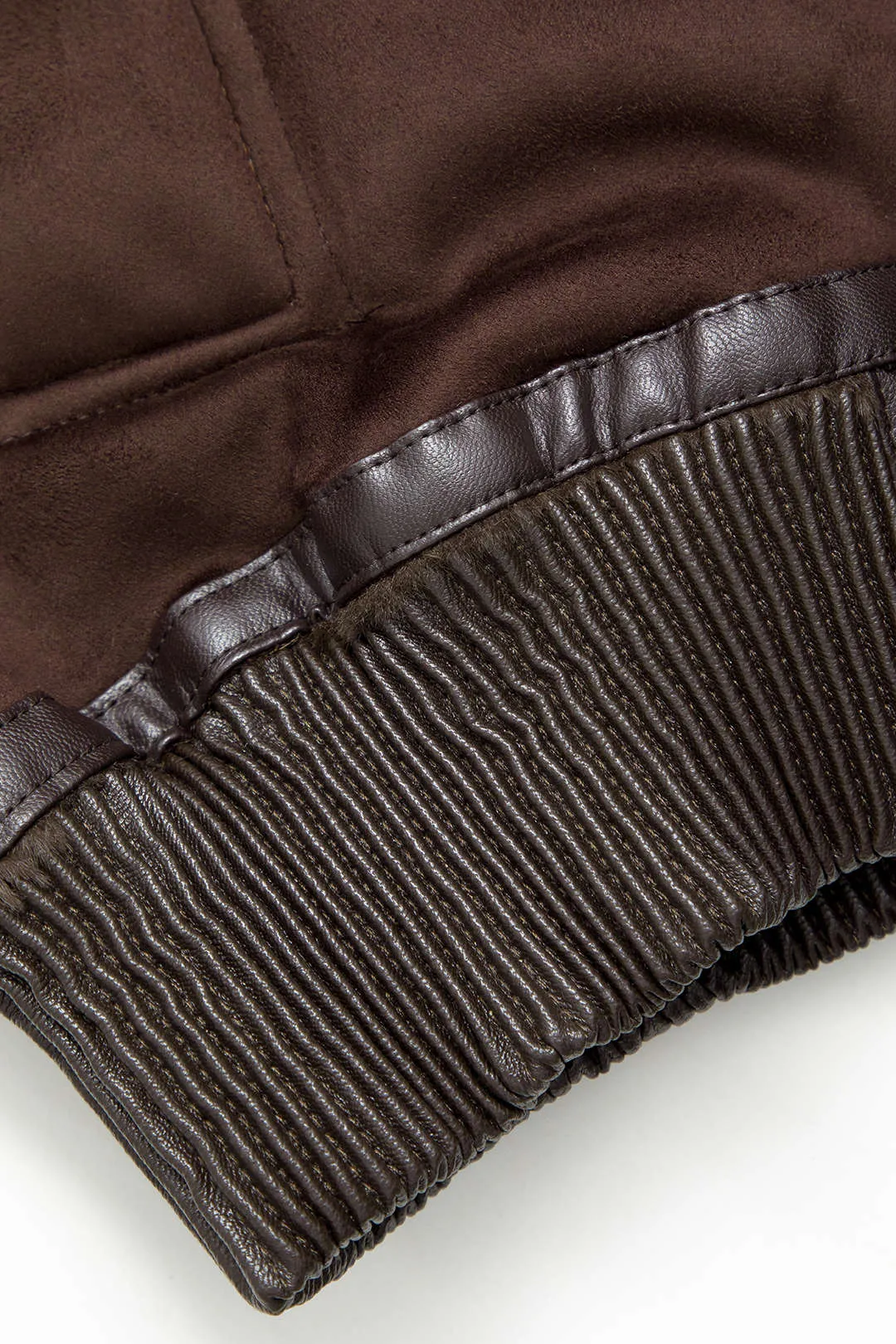 Suede Zip-Up Buckle Fur Ceket