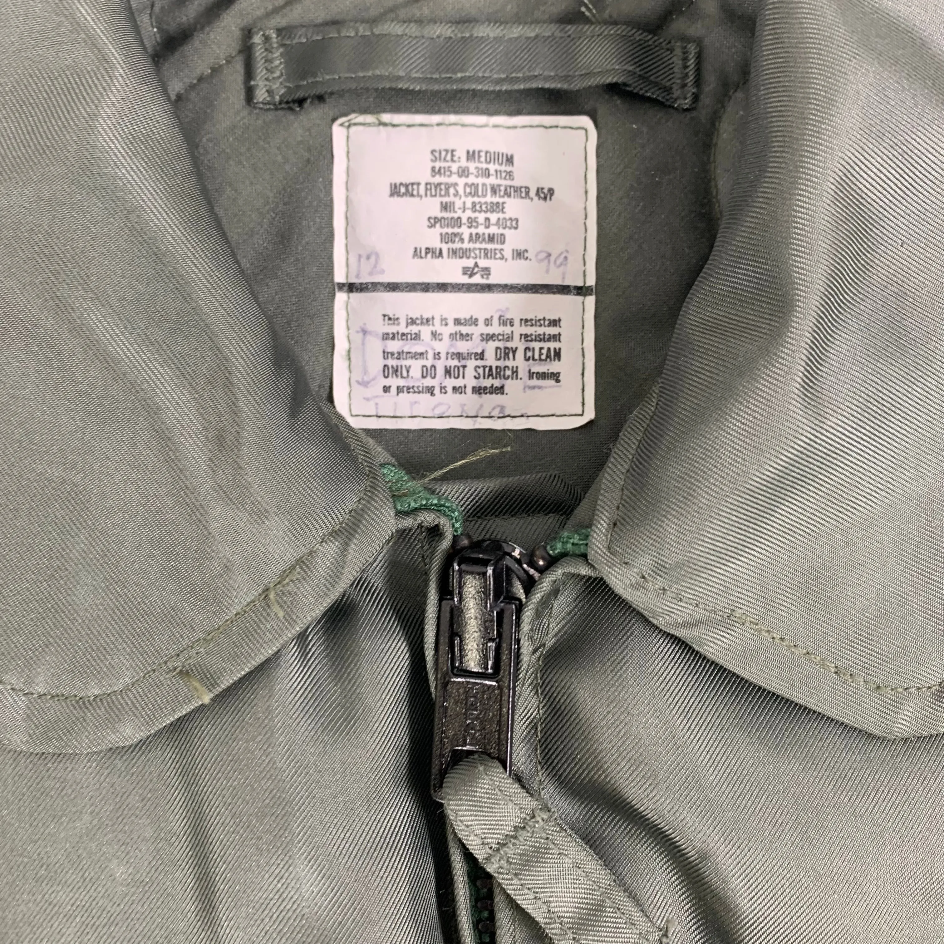 Vintage Alpha Industries "Cold Weather" Flyer's Jacket 45/p